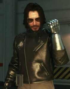 Cyberpunk 2077 Johnny Silverhand Black Leather Biker Jacket