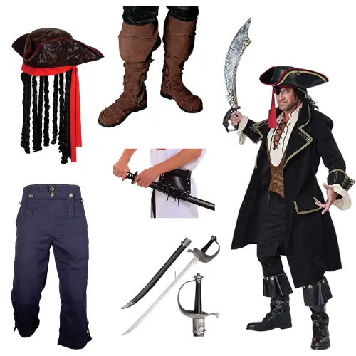 Pirates of The Caribbean Costume with Trench Coat