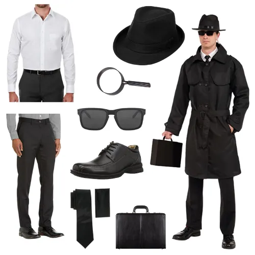 Secret Agent Spy Costume Trench Coat