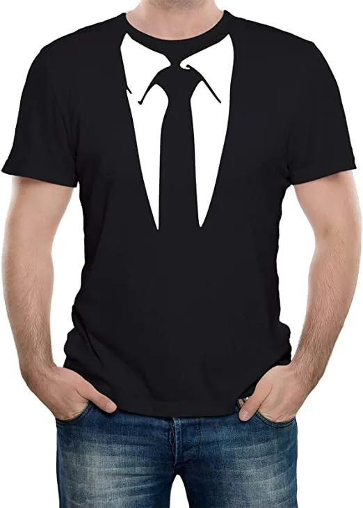 Suit with Tie Simple T-shirt