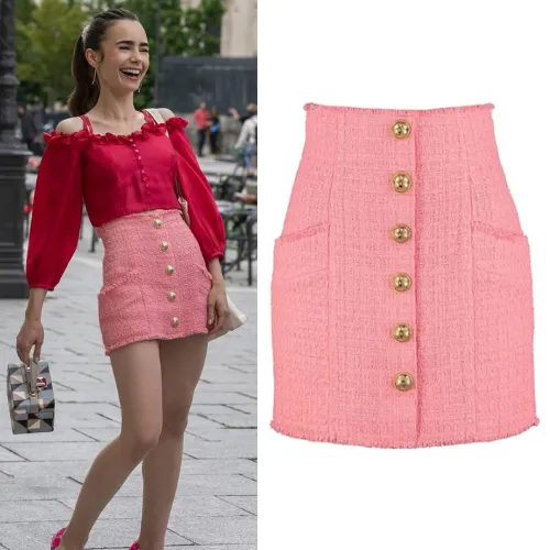 Emily in Paris Pink Skirt