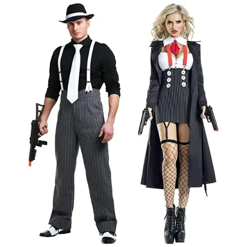 Gangster Couple Bonnie and Clyde Halloween Suit