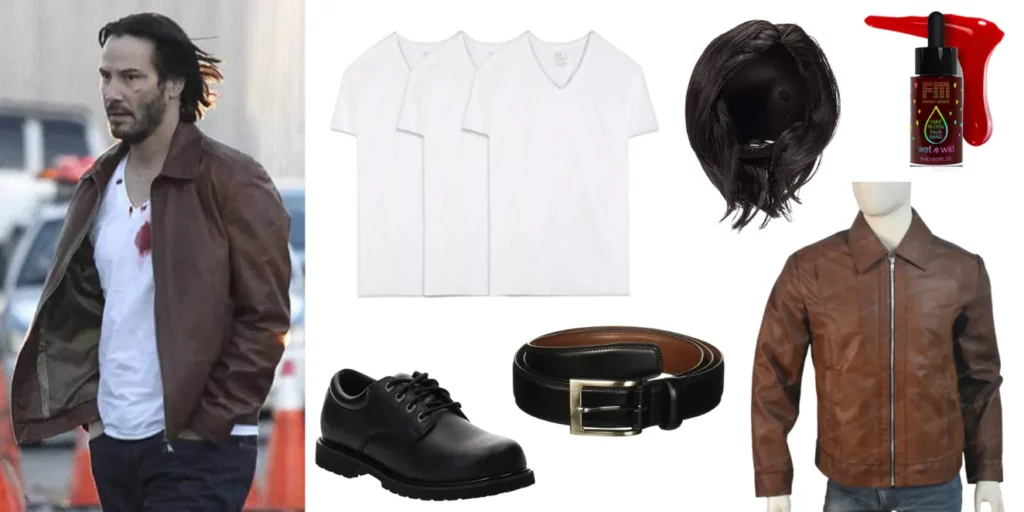 John Wick's Look in Brown Leather Jacket