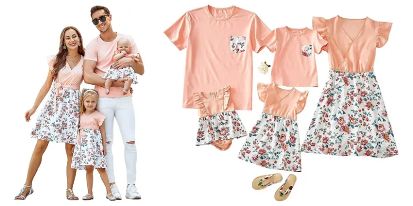 Mommy and Me Floral Printed Matching Dresses