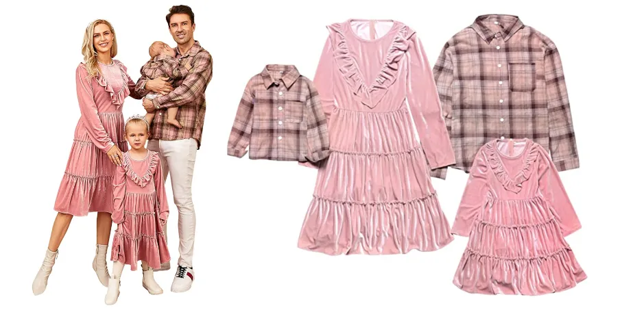Pink Dresses with Plaid Shirt