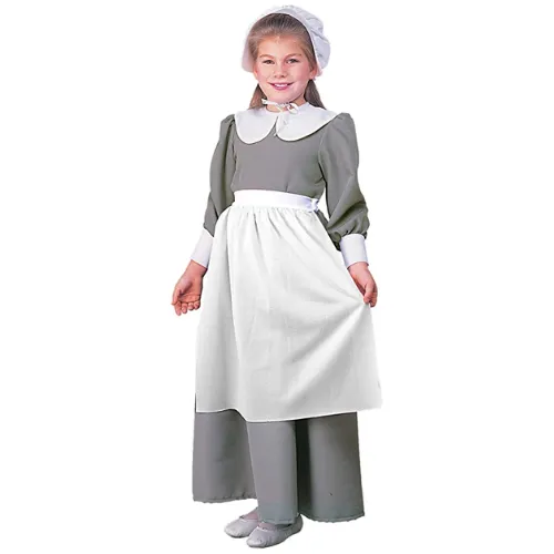 Simple Thankgiving Girl Pilgrim Costume Dress