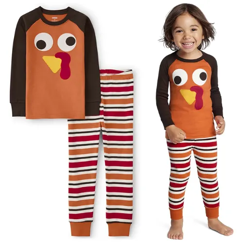 Unisex-Child Gymmie Cotton Turkey Pajama Sets