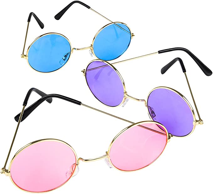 90s Retro Style Women's Round Colored Lens Sunglasses