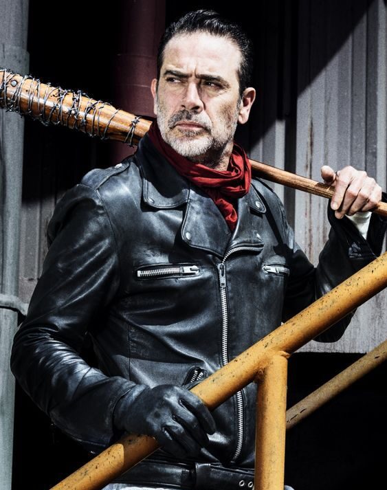 The Walking Dead Negan Jeffrey Dean Morgan Black Leather Jacket