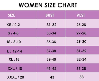 Womens Leather Jacket Size Chart