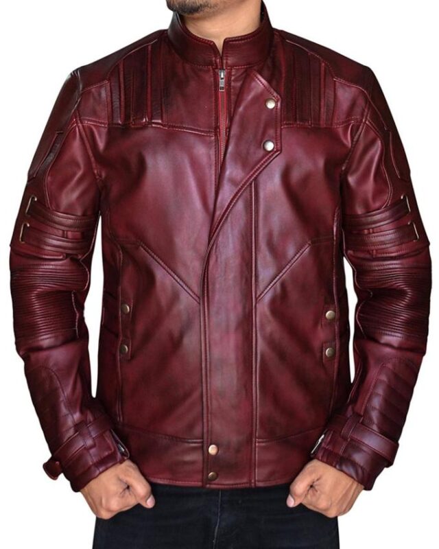 Star Lord Chris Pratt Vol 2 Red Leather Jacket | William Jacket