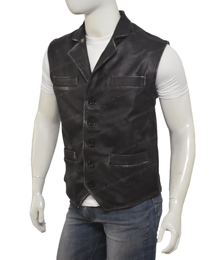 Hell On Wheels Cullen Bohannon Brown Distressed Vest - William Jacket