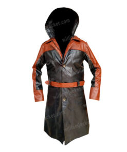 BillzDen Men’s Fashion Assassins Creed Leather Jacket Black & Red