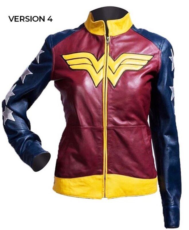 Wonder Woman Diana of Themyscira Leather Jacket V4 Front