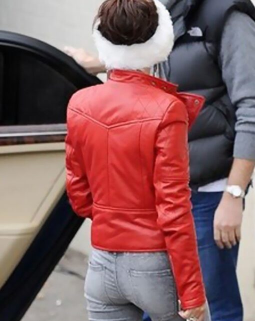 Cheryl Cole Santa Claus Red Leather Jacket | William Jacket