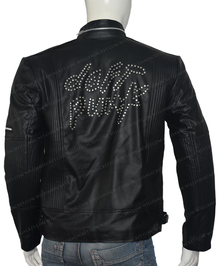 Studded Daft Punk Get Lucky Black Leather Jacket | William Jacket