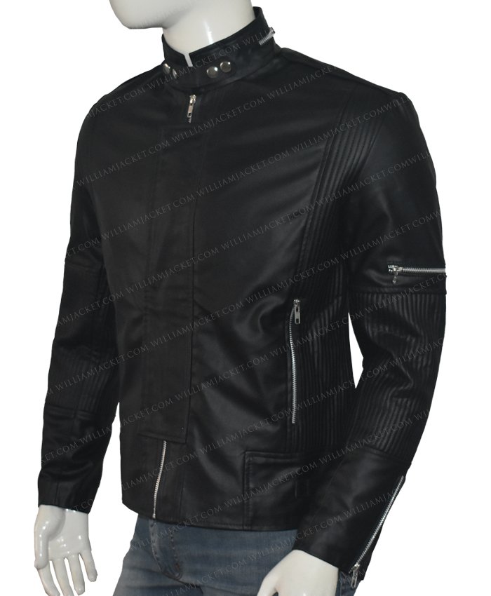 Studded Daft Punk Get Lucky Black Leather Jacket | William Jacket