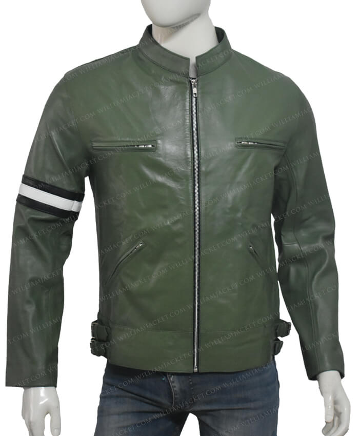 Dirk Gentlys Holistic Detective Agency Green Cafe Racer Leather Jacket