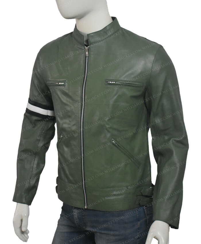 Dirk Gentlys Holistic Detective Agency Green Cafe Racer Leather Jacket