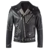 Black Motorcycle Studded Leather Jackets