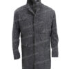 Idris Elba DCI John Luther Wool Blend Grey Coat Front