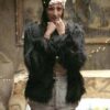 Money Heist TV Series Alba Flores Black Fur Jacket