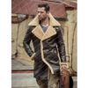 B-3 Shearling Tom Hardy Farrier Brown Leather Long Coat William Jacket Design