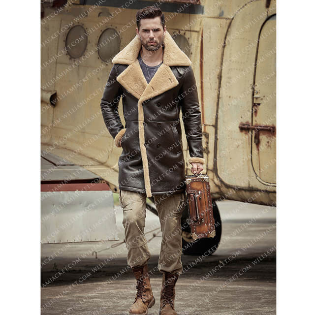 Jorge-SF Shearling Brown Leather Long Coat - William Jacket