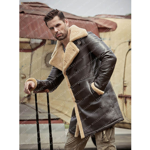 Jorge-SF Shearling Brown Leather Long Coat - William Jacket