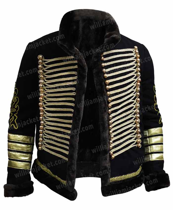 Black and Golden Parade Jim Hendrix Hussars Military Jacket