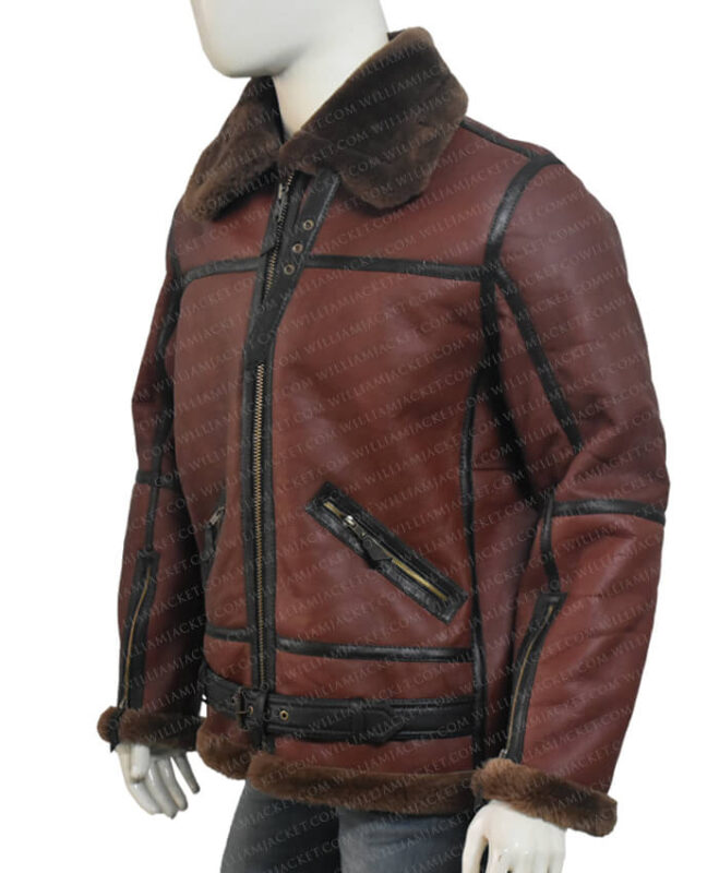 Darren SF Bomber Reddish Shaded Sheepskin Leather Jacket