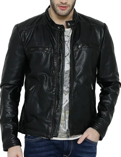 Slim Fit sleeves with zip Leather Jacket | William Jacket