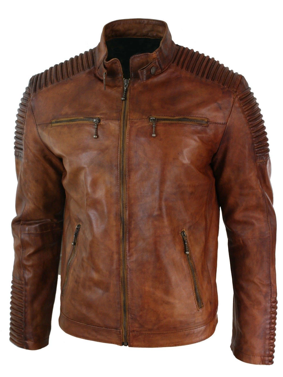 Download Vintage Motorcycle cafe racer Distressed brown leather ...