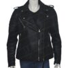 Women's Slim Fit Black Leather Jacket Kay Michaels