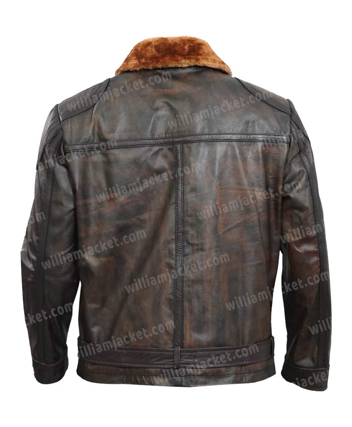 Jumanji The Next Level Alex Flight Brown Leather Jacket