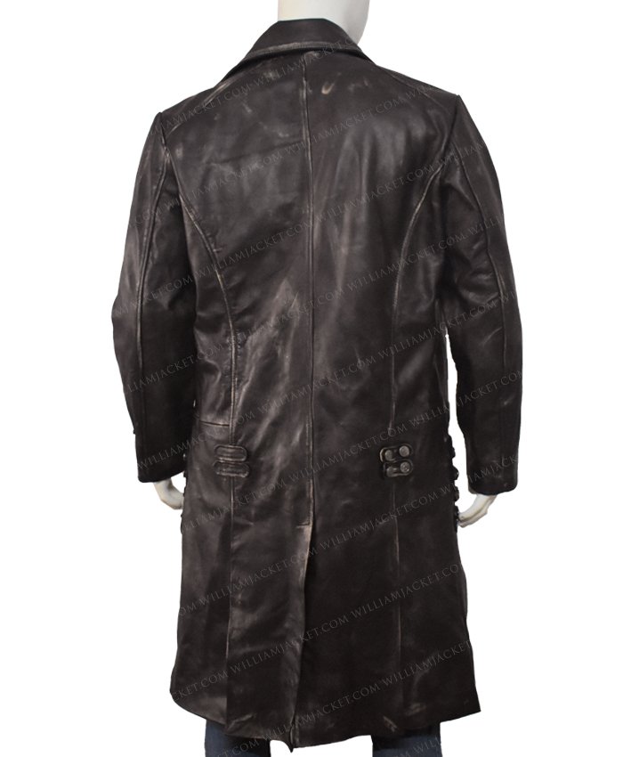 Sam Heughan Outlander Jamie Frasers Brown Leather Coat