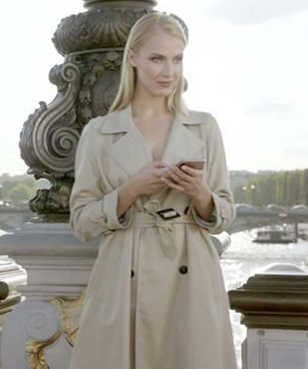 Emily In Paris Camille Razat Cotton White Trench Coat