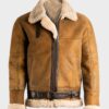 Mens Brown Sheepskin B3 Leather Jacket