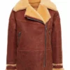 Brittney Classic Brown Soft Shearling Leather Jacket