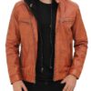 Edward Tan Leather Jacket