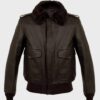 Men's Aviator A2 Brown Bomber Leather Jacket