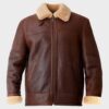 Men's Aviator Shearling Leather Brown Jacket