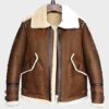 Mens B3 Flight Sheepskin Shearling Leather Jacket Front