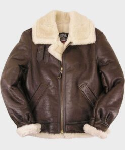 Thomas SF Shearling Sheepskin Brown Leather Jacket