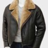 Men's Brown Shearling Real Leather Jacket
