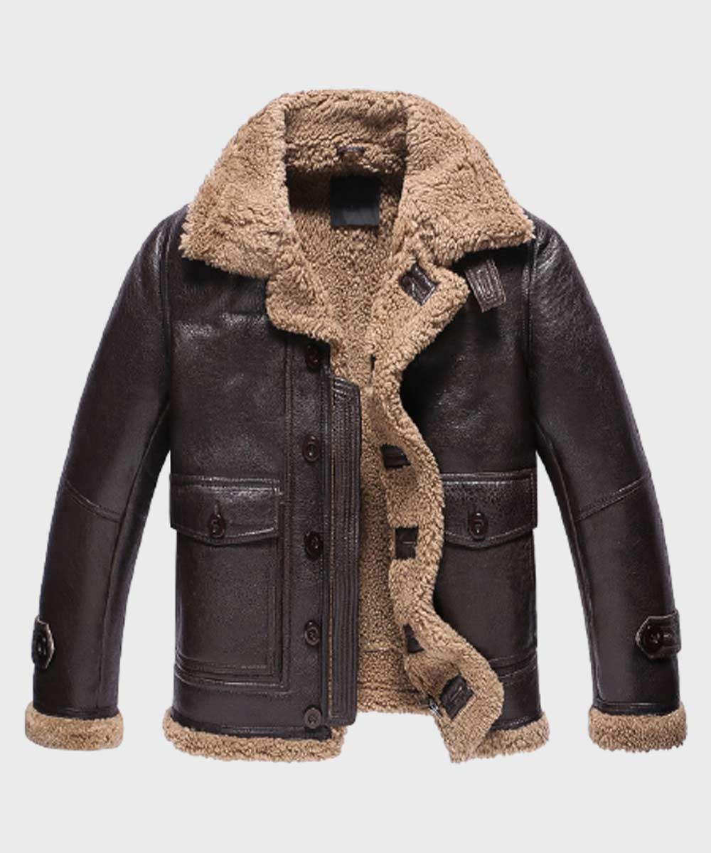 Edwards Sheepskin Shearling Fur Dark Brown Jacket