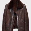 Men's Distressed B3 Brown Shearling Leather Jacket