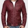 Men's Kevin Burgundy Leather Jacket