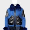 Womens Shearling Sheepskin Blue Jacket