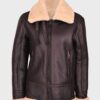 Womens Brown B3 Shearling Leather Jacket 1